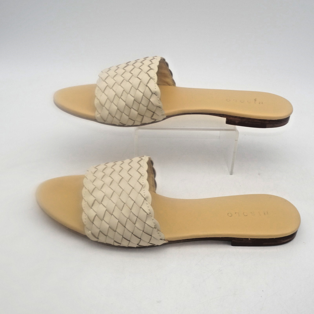 NEW Nisolo Isla Woven Leather Slide Sandals Tan Beige Neutral Women's 8 - Picture 3 of 7